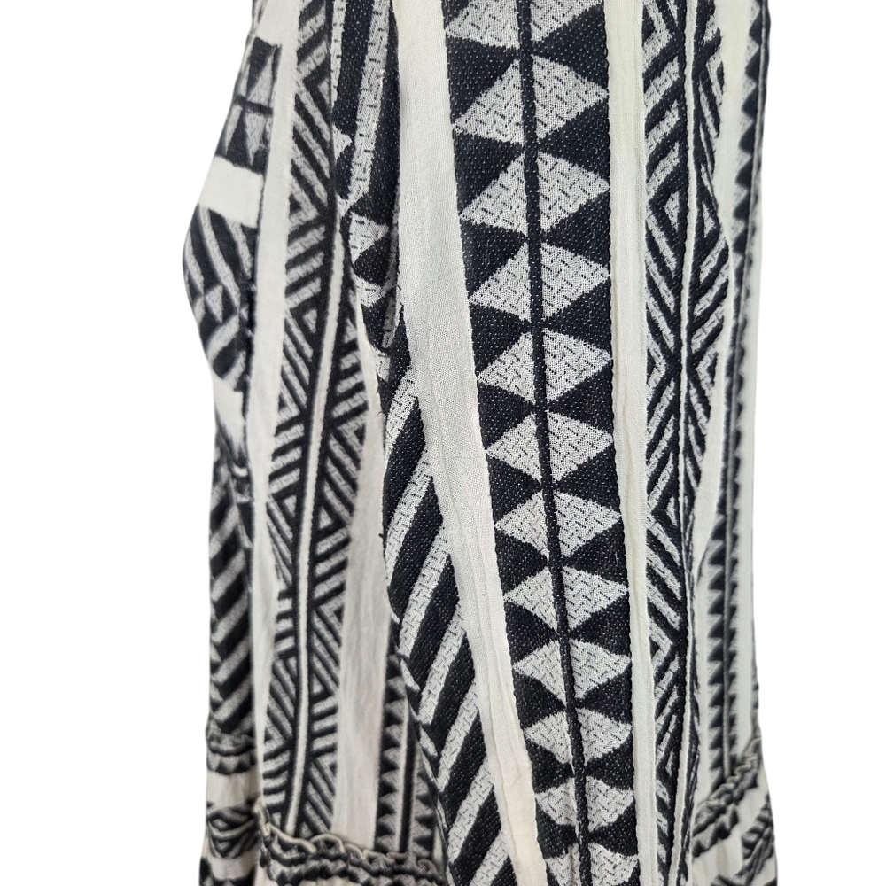 Devotion Twins Ella Midi Dress Women Medium Tunic Aztec Long Sleeve Tiered Skirt - Picture 11 of 14